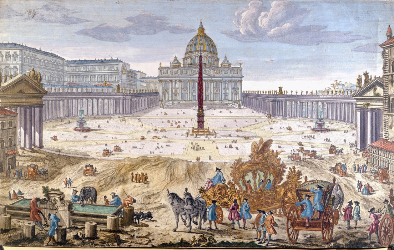 Róma, Szent Péter tér a 18. század elején. alkotó: Unknown artist