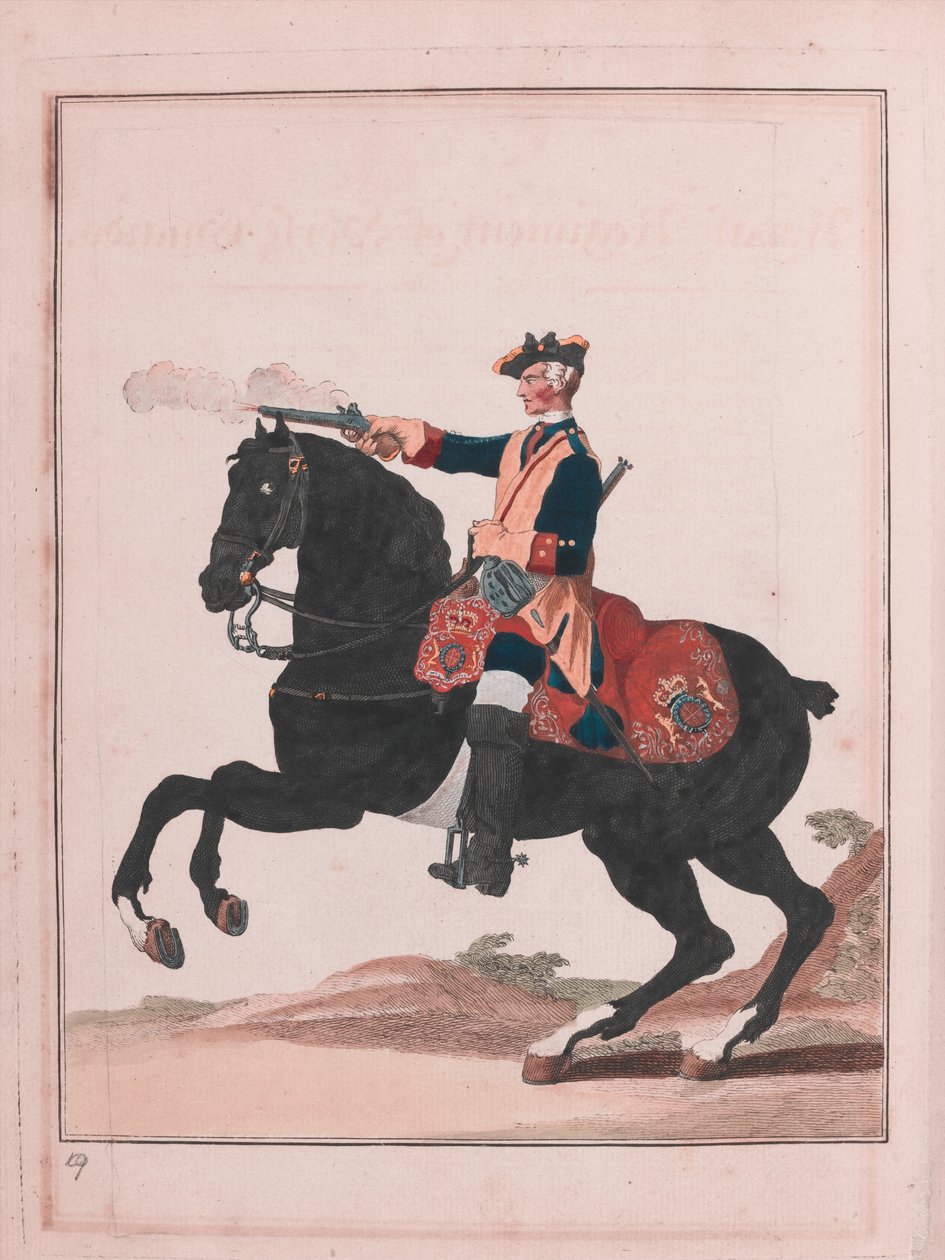 „Lóőrök királyi ezrede” (metszet) alkotó: Unknown artist