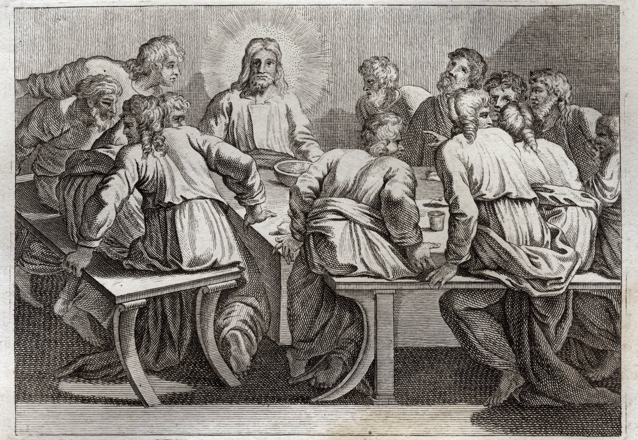 Royaumont Biblia, Újszövetség: The Cene. Illusztráció 1811-ből. alkotó: Unknown artist
