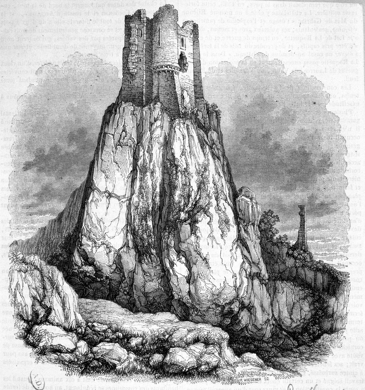 La Roquette kastélyának romjai - Metszet alkotó: Unknown artist