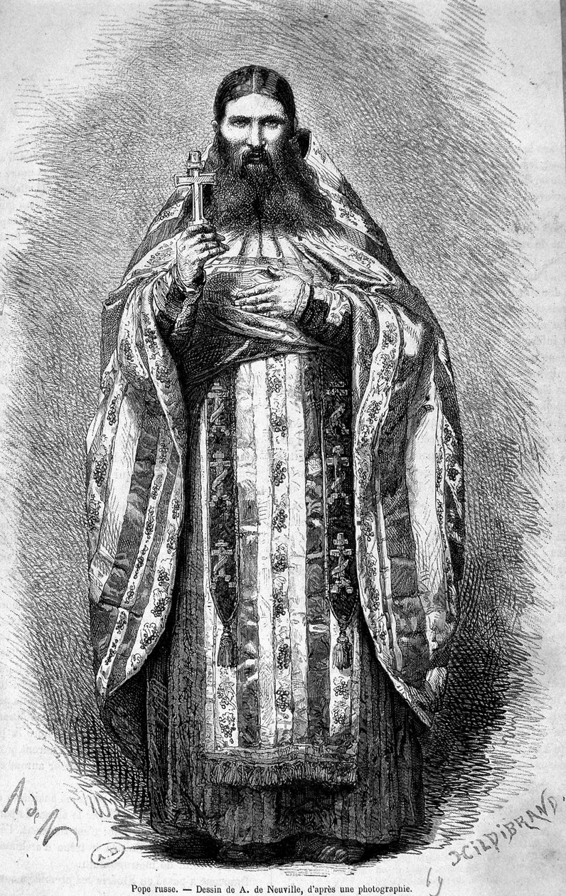 Orosz pápa, rajz egy fényképről alkotó: Unknown artist