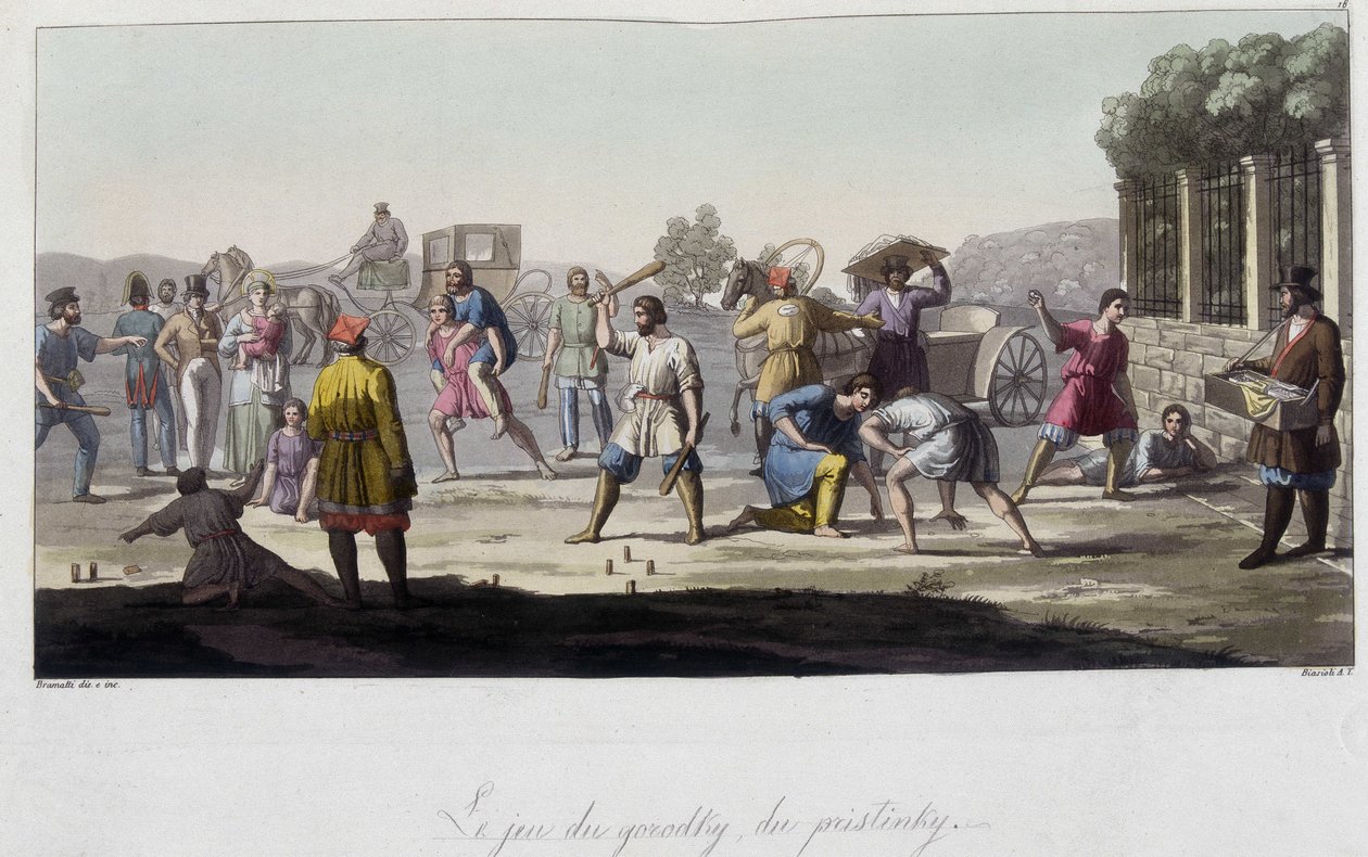 Gorodky és Pristinsky orosz játékai és más zavaró tényezők, Oroszország. A Ferrario 1819-1820 "" A régi és modern kosztümben" "" 1819-1820. alkotó: Unknown artist