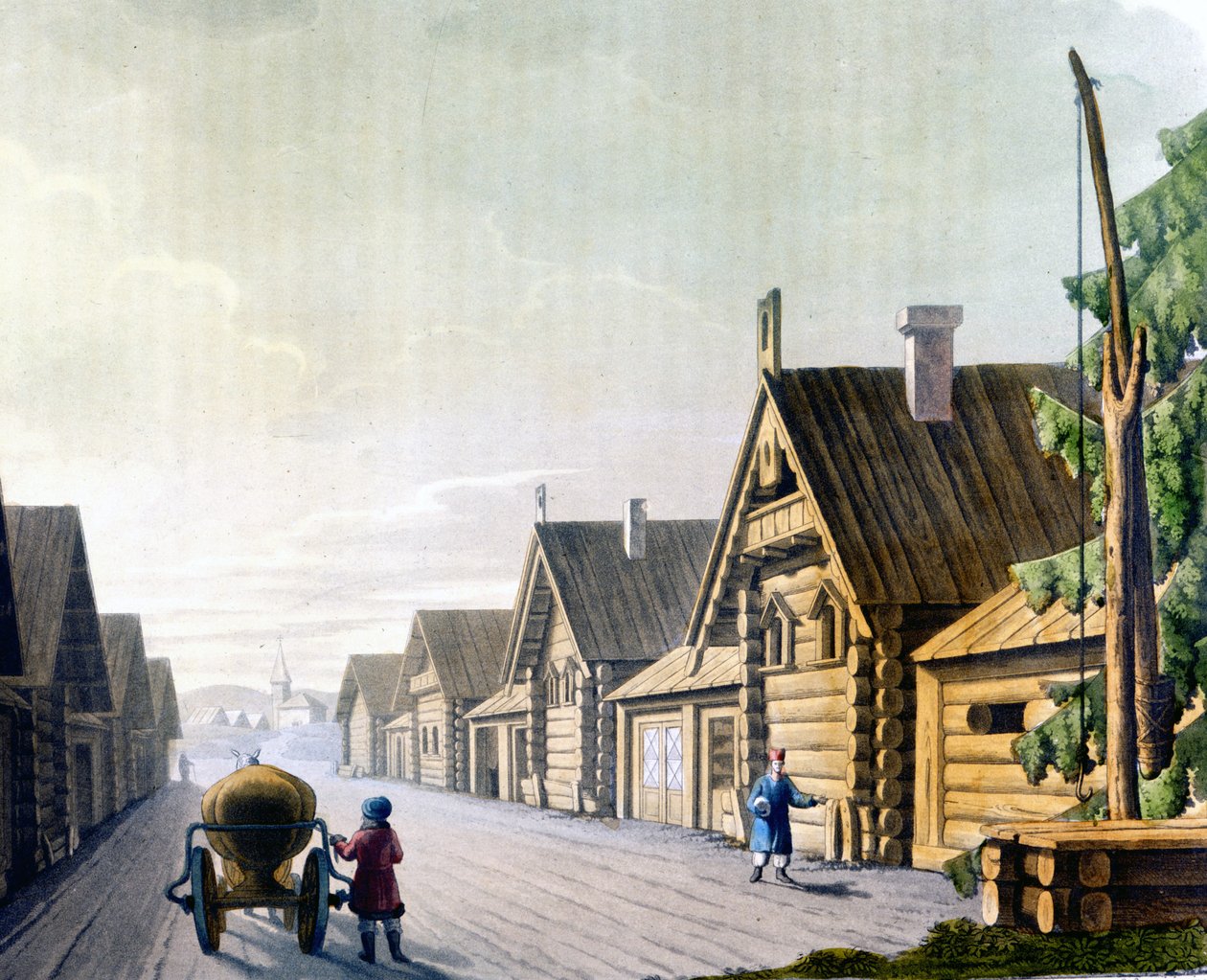 Orosz falu a 18. században. alkotó: Unknown artist