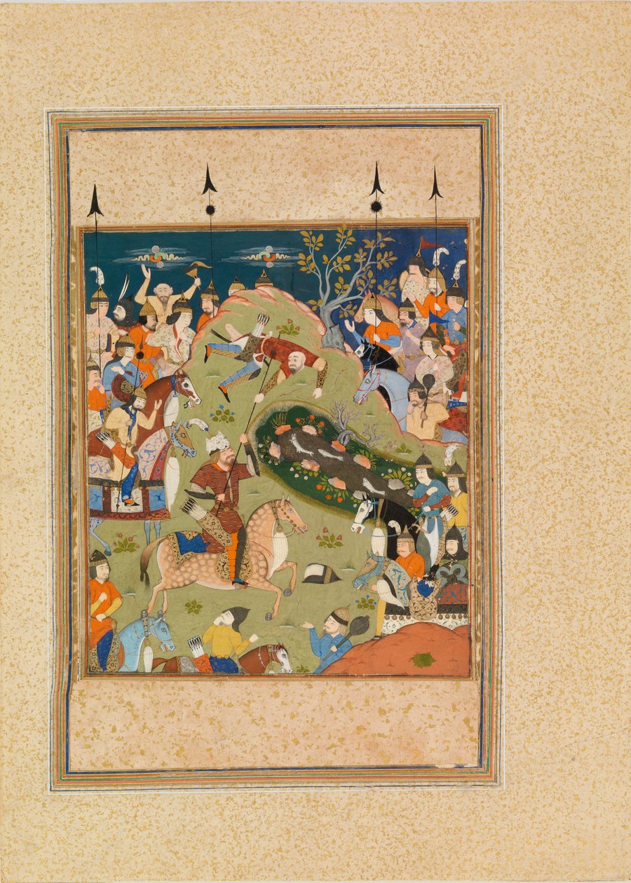 Rustam felemeli Qanunt a lováról alkotó: Unknown artist