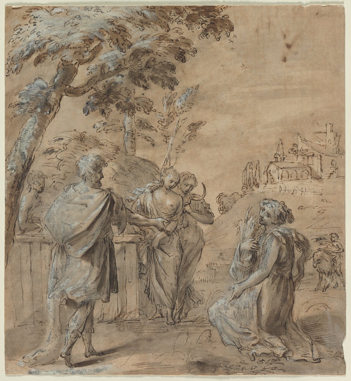 Ruth és Boáz (recto) alkotó: Unknown artist