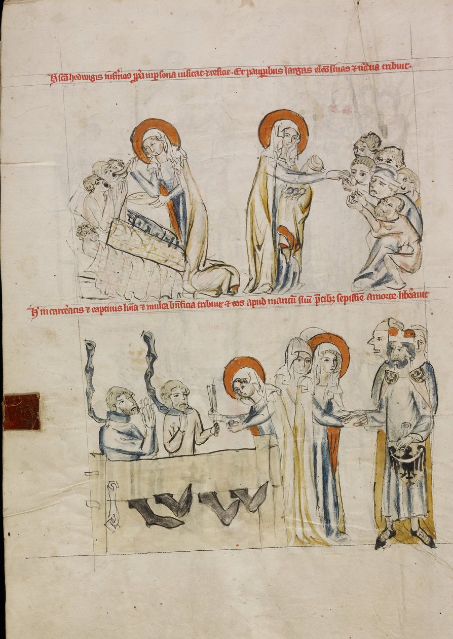 Szent Hedvig gondoskodik a betegekről; Szent Hedvig gondoskodik a foglyokról alkotó: Unknown artist