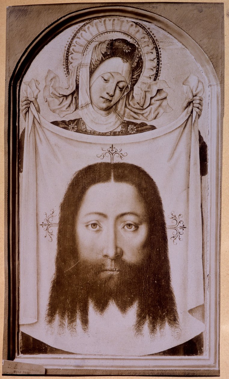 Szent Veronika mutatja a lepel Krisztus arcával, ap. Flandria 15. század. alkotó: Unknown artist