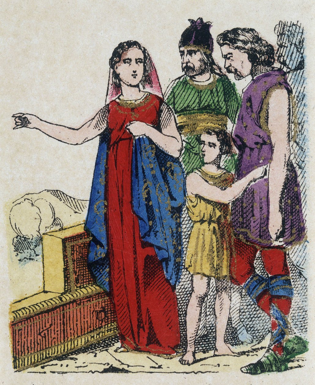 Sainte Genevieve (422-502), Párizs védőszentje lebeszélte a párizsiakat városuk elhagyásáról, amelyet 451-ben Attila, a hunok királya fenyegetett. alkotó: Unknown artist