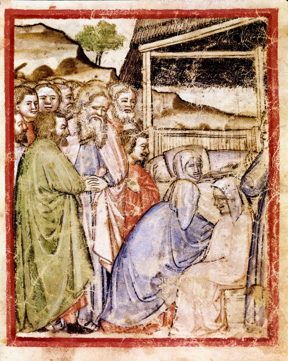Sarah halála 127 évesen Miniatűr a 212-es kódexből (vagy padovano vagy Páduai Biblia) 1390-1400 Rovigo, Accademia dei Concordi alkotó: Unknown artist