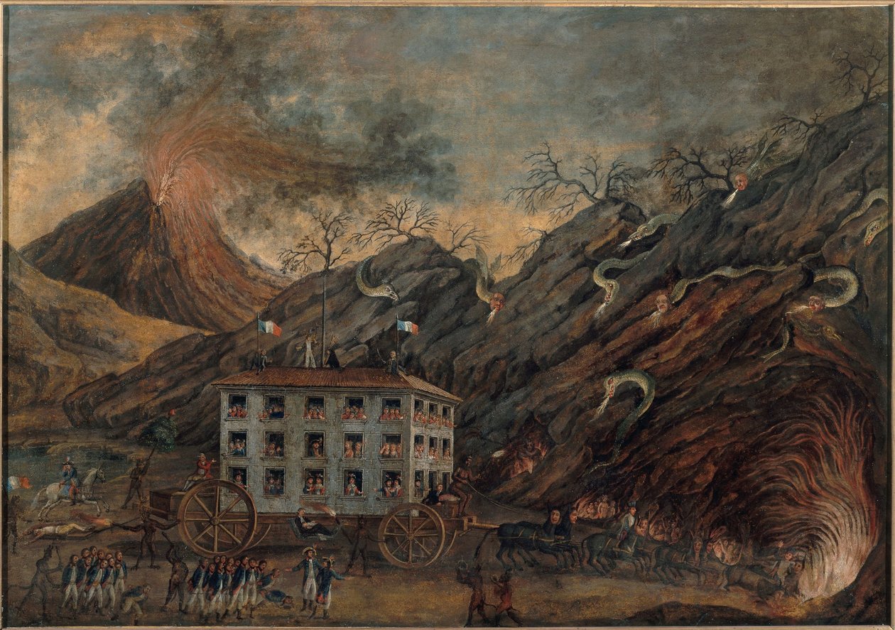 Szatirikus allegória a pokolba való alászállásról, 1701 és 1800 között (olaj, vászon) alkotó: Unknown artist