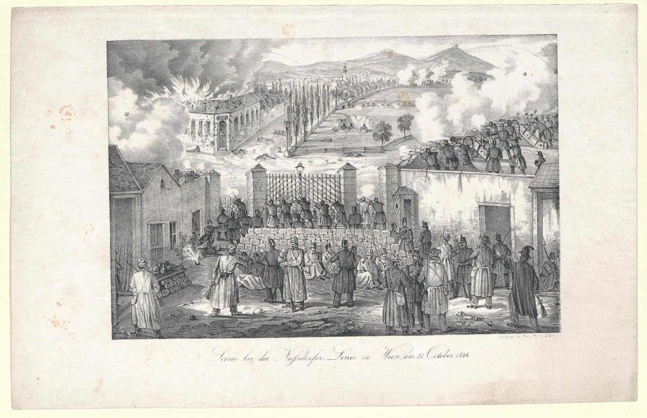 Jelenet a Bécsbe vezető nussdorfi vonalon alkotó: Unknown artist