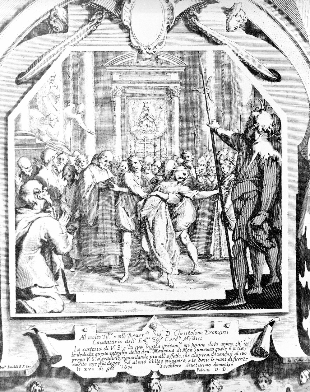 Egy megszállt nő ördögűzése a Monsummano Madonna segítségével 1630-ban. alkotó: Unknown artist
