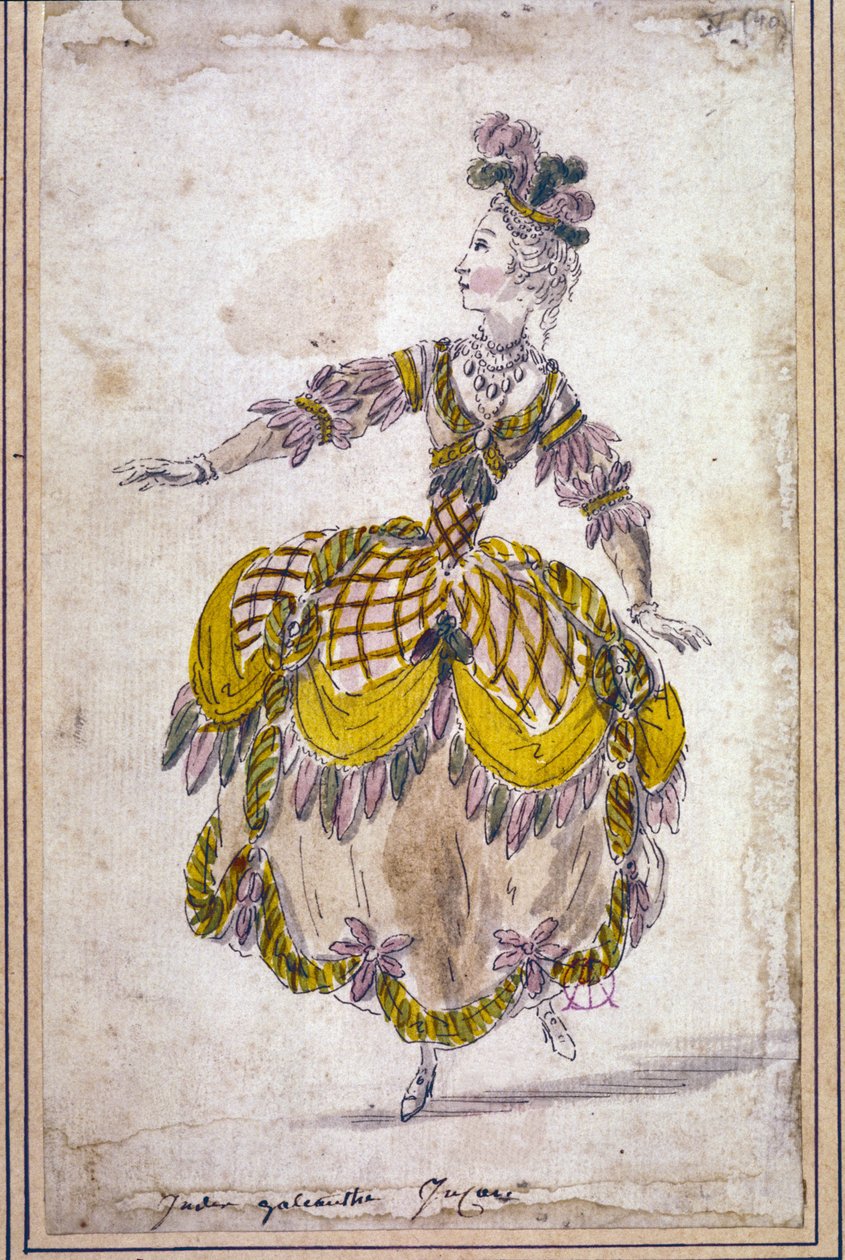 Szcenográfia: jelmezrajz Jean Philippe (Jean-Philippe) Rameau (1683-1764) „Les Indes galantes” című operabalettjéhez 1761. Akvarell. alkotó: Unknown artist