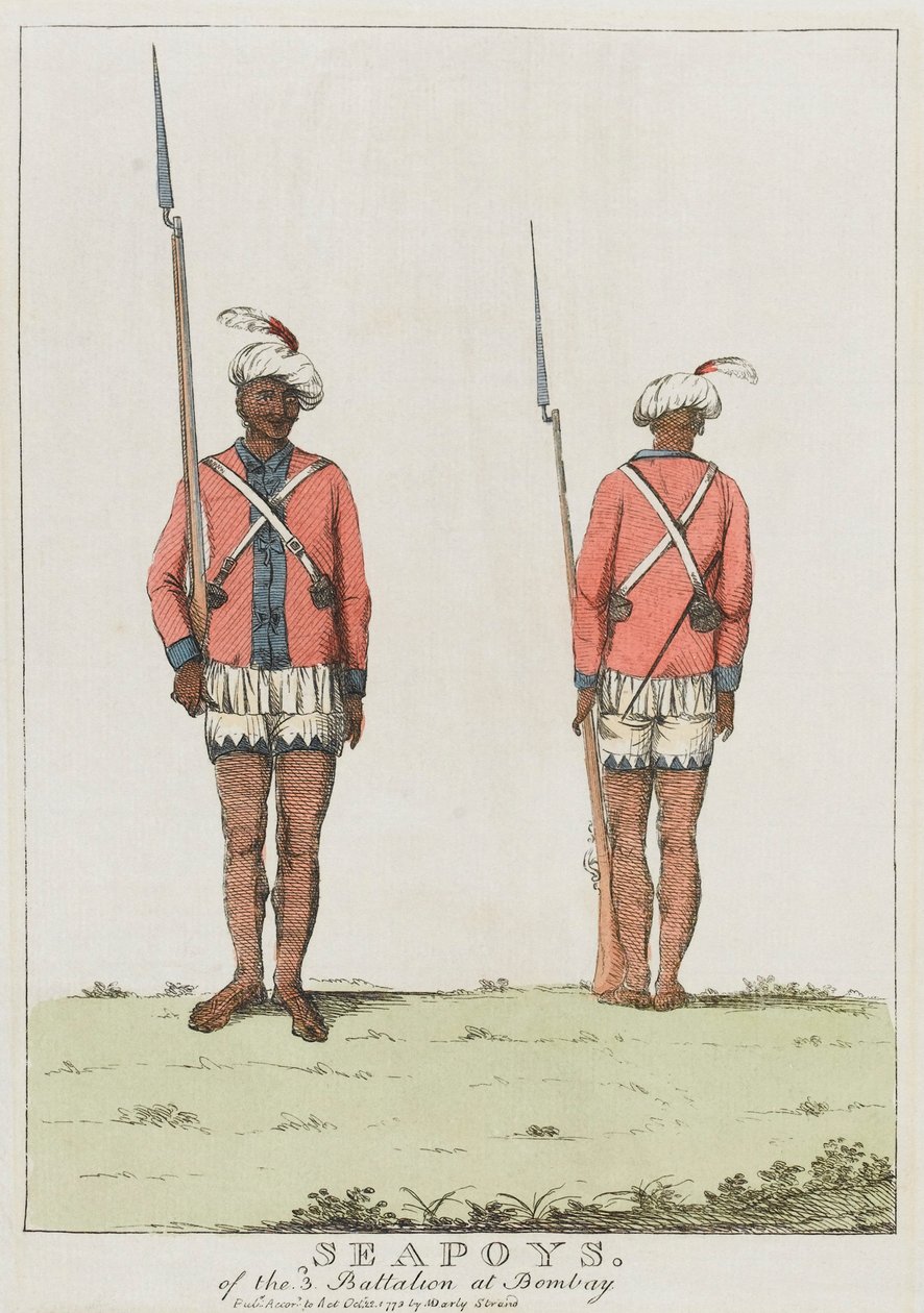 A 3. zászlóalj sepojai Bombayben alkotó: Unknown artist