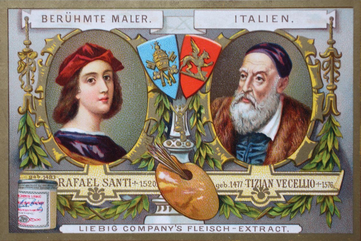 Híres festők, Rafael Santi és Tiziano Vecellio festménysorozata, Olaszország alkotó: Unknown artist