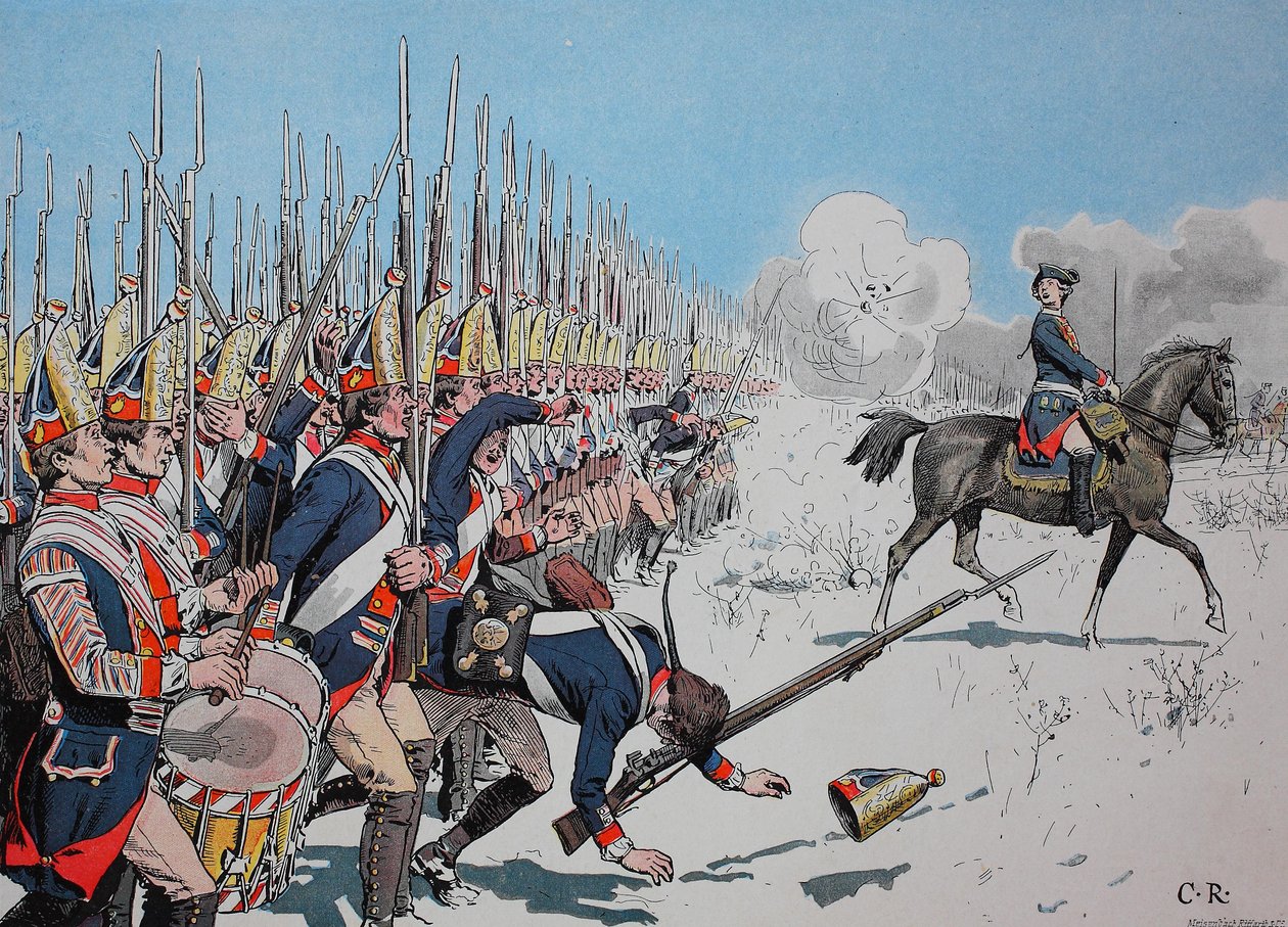 Hétéves háború, 1756 és 1763 között, Leutheni csata, 1757. december 4., porosz csapatok alkotó: Unknown artist