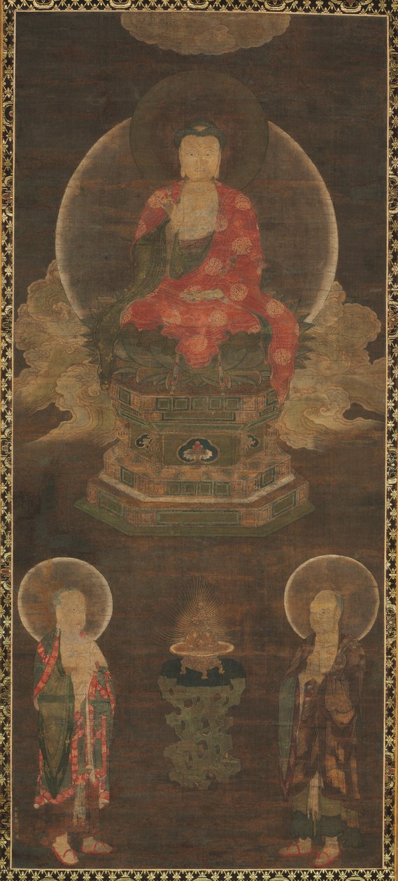 Shakyamuni Triád: Buddha, Mandzsusri és Samantabhadra (Buddha) közreműködésével alkotó: Unknown artist