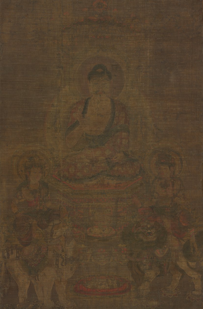 Shakyamuni Triad: Buddha Manjushri és Samantabhadra látogatja alkotó: Unknown artist