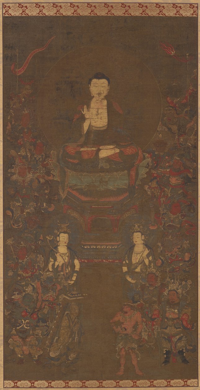 Shakyamuni a tizenhat jótékony istenséggel alkotó: Unknown artist