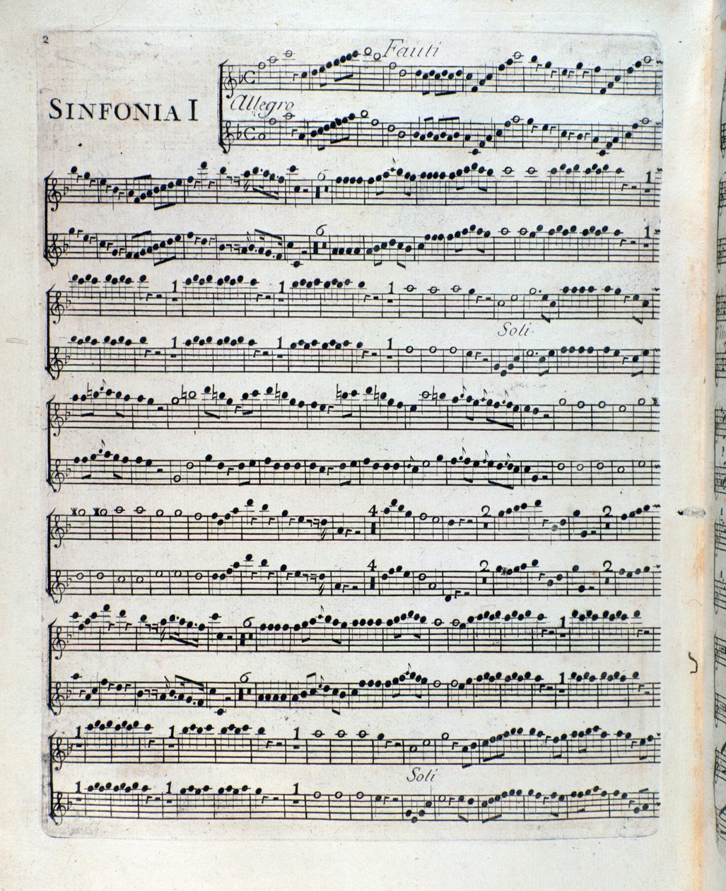 Kotta fuvolára a Sei sinfonie a piu strumenti op. első szimfóniájában. 5, Francois Joseph Gossec alkotó: Unknown artist