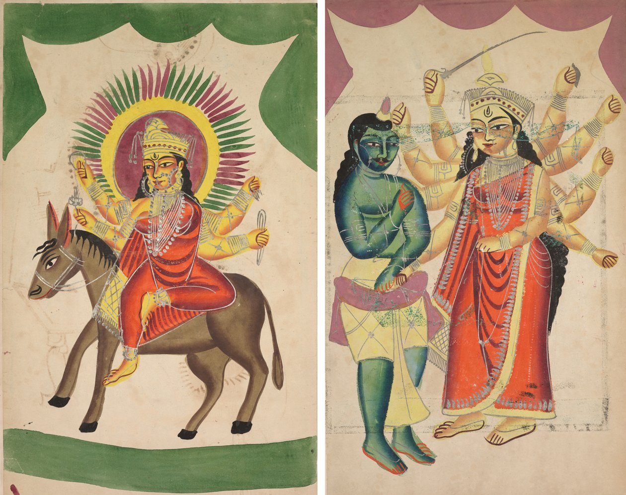 Sheetaladevi: A himlőistennő (recto); Durga (fordítva) alkotó: Unknown artist