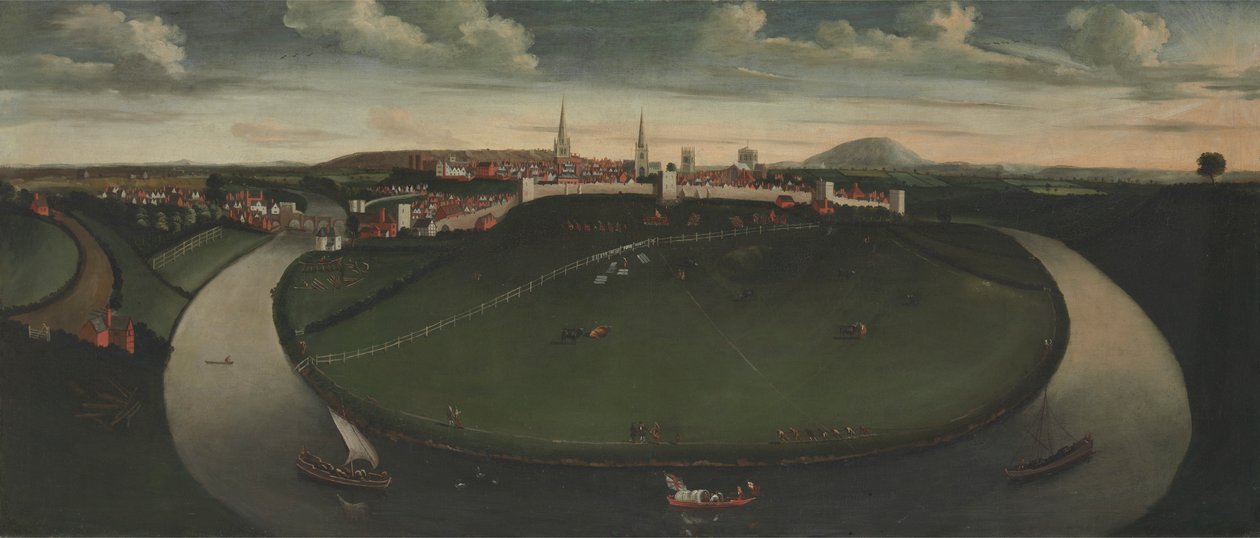 Shrewsbury és a Severn folyó alkotó: Unknown artist
