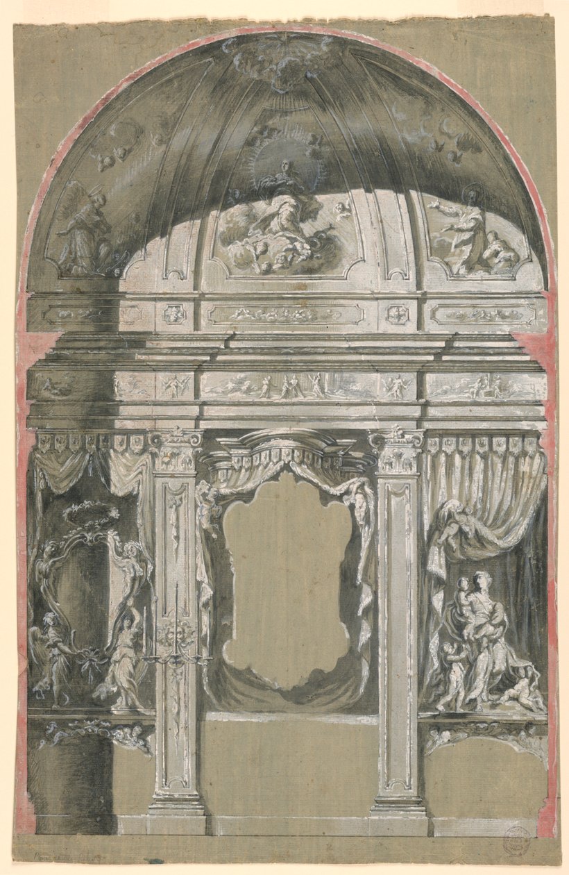 Oldalkápolna, a Szeretet, a Szűz és a szentek alakjaival alkotó: Unknown artist
