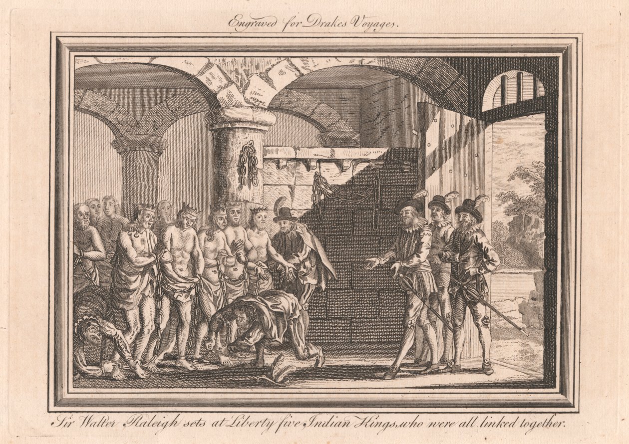 Sir Walter Raleigh a Liberty Five Indian Kingsben játszódik, akik mindannyian összekapcsolódtak alkotó: Unknown artist