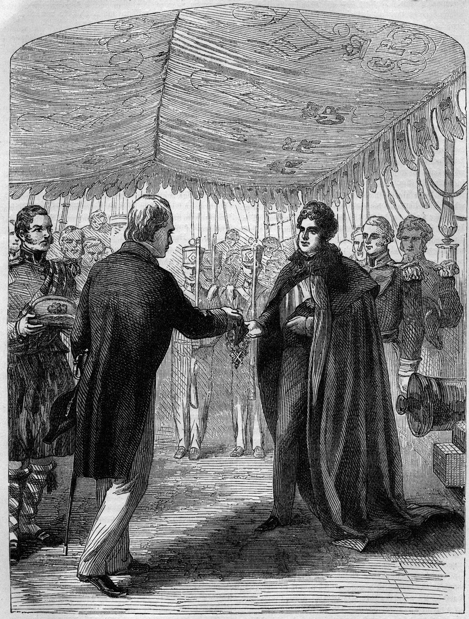 Sir Walter Scott átadja a Szent András keresztet IV. György királynak alkotó: Unknown artist