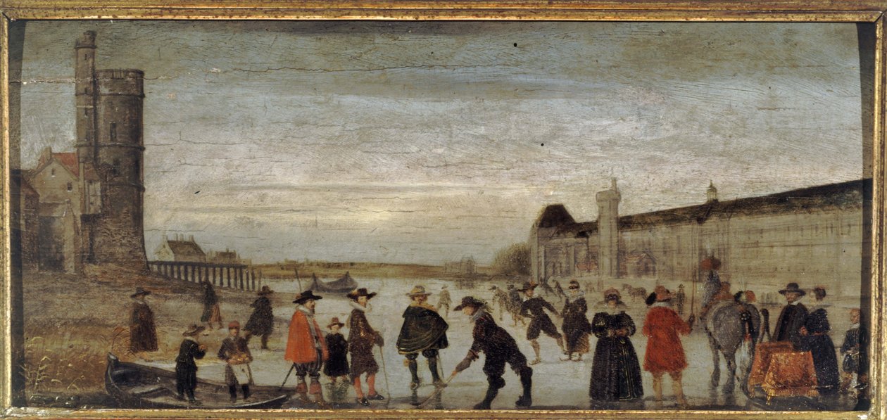 Korcsolyázók a Szajnán 1608-ban, 1608 körül (olaj, fa) alkotó: Unknown artist