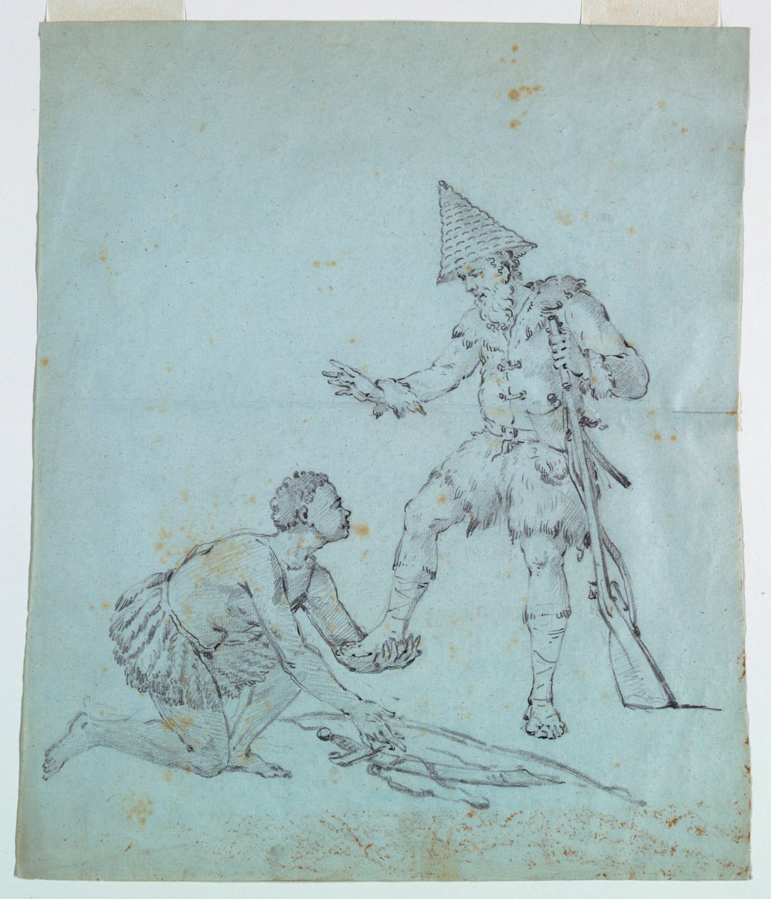 Vázlat pamutnyomtatáshoz: Robinson Crusoe alkotó: Unknown artist