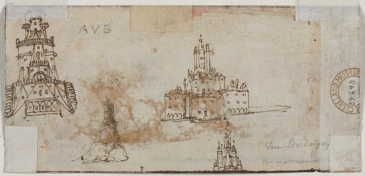 Vázlatok a kastélyokról (verso) alkotó: Unknown artist