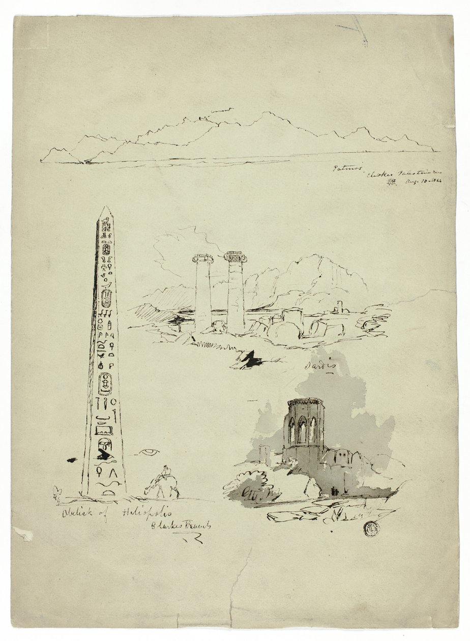 Vázlatok Patmoszról, Szardiszról, Héliopoliszi obeliszkről alkotó: Unknown artist