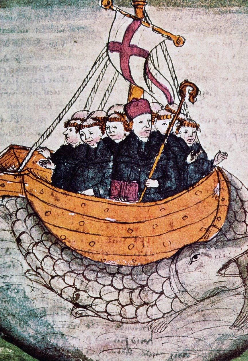 Szent Brendan a bálnán, miniatűr német fordításból alkotó: Unknown artist