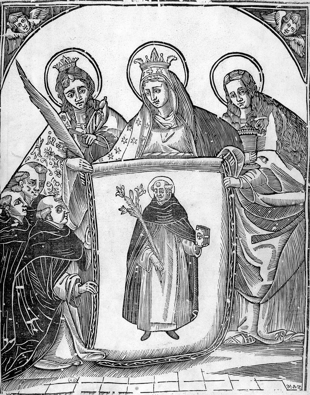 Aquinói Szent Tamás szentekkel körülvéve. alkotó: Unknown artist