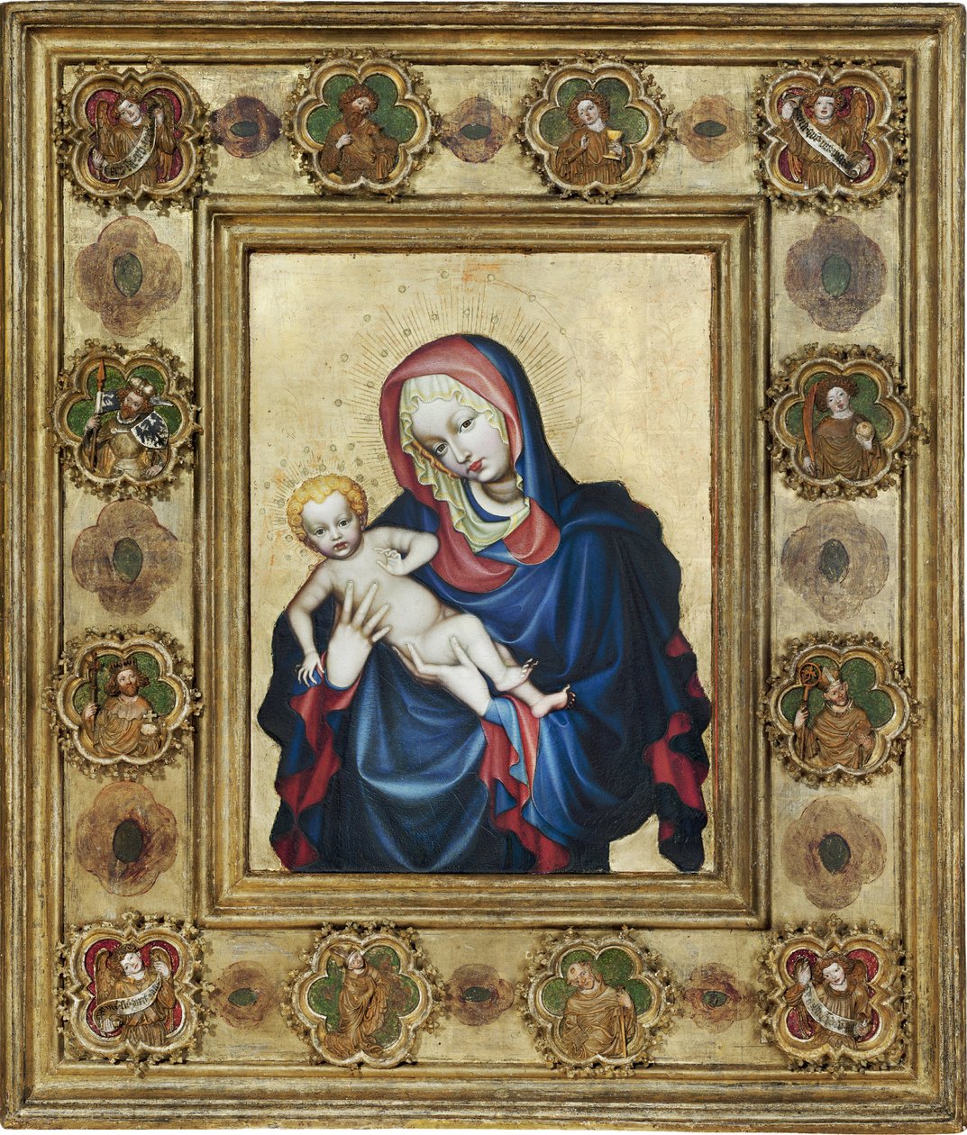 Szent Vitus Madonna (Prágai Szent Vitus Szűz) - Névtelen. Tempera a panelen alkotó: Unknown artist