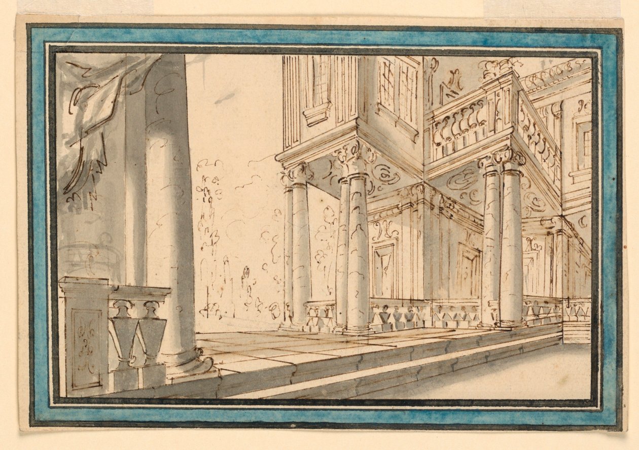 Színpad: egy villa átriuma alkotó: Unknown artist