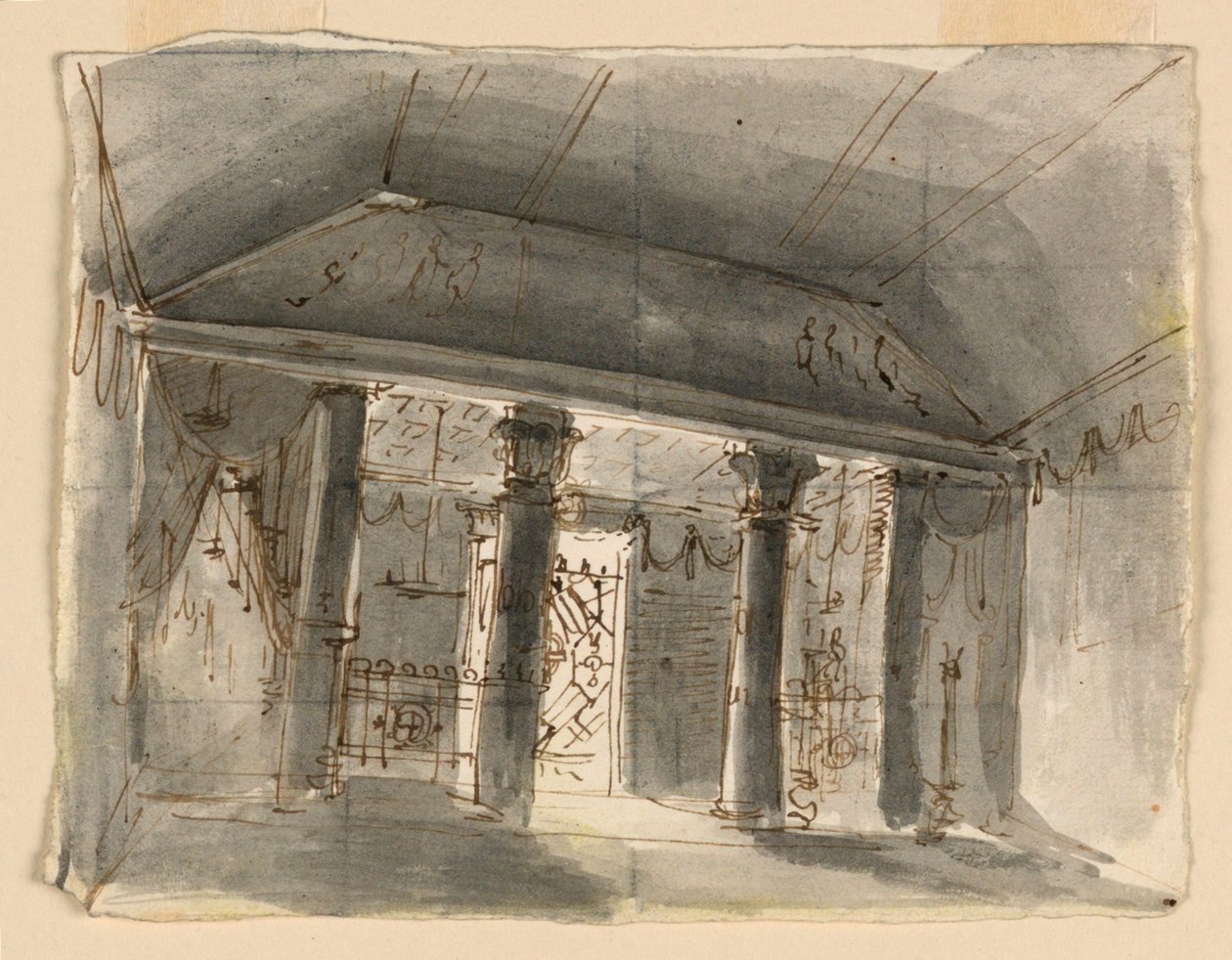 Színpadtervezés, kápolna belseje alkotó: Unknown artist