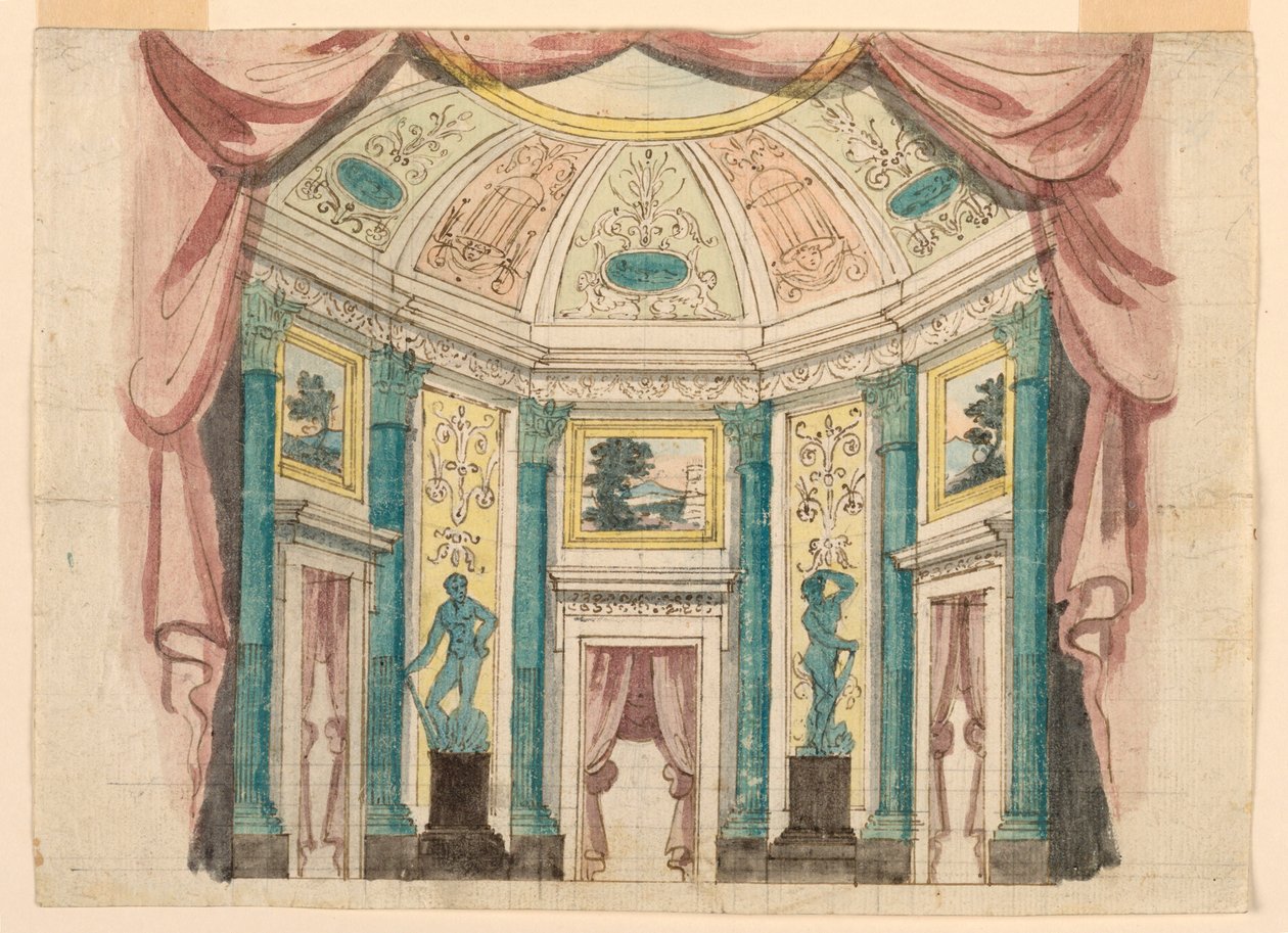 Színpadtervezés, Palotaterem belseje alkotó: Unknown artist