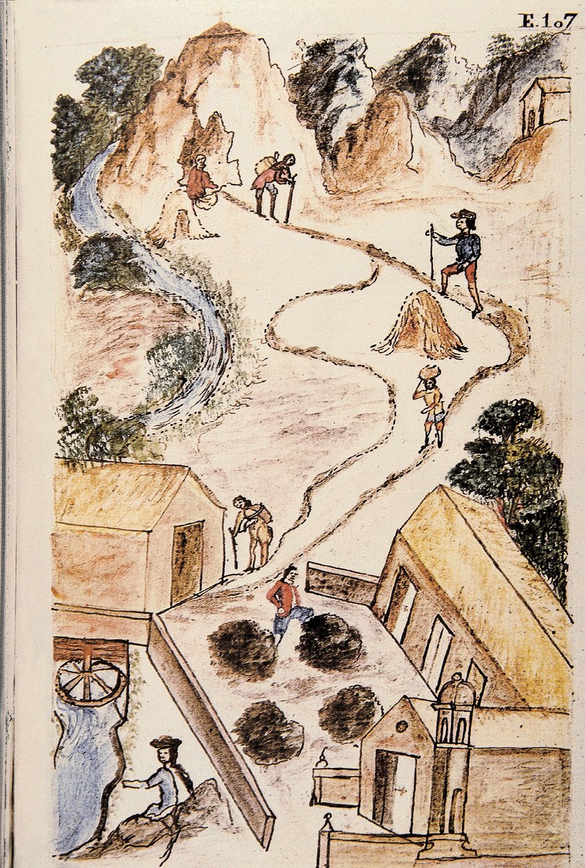 A "Trujillo del Peru" vagy "Codex Martinez Companion" könyv, Baltazar Martinez Companion és Bujanda, Trujillo püspöke (1782-1785) alkotó: Unknown artist
