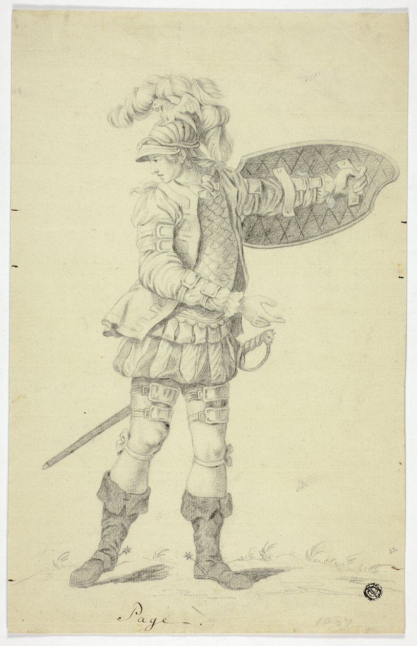 Álló oldal pajzzsal és karddal alkotó: Unknown artist