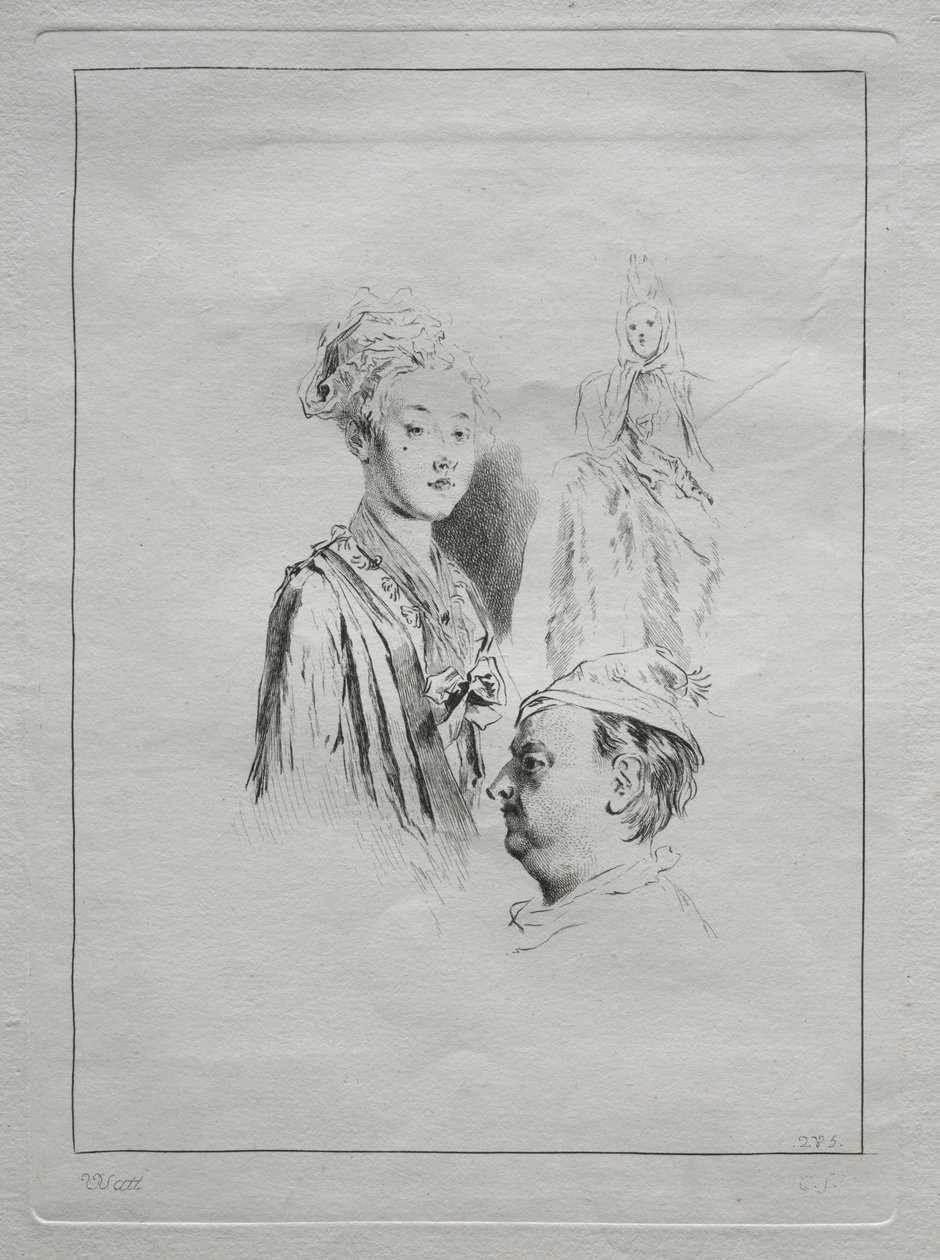 Tanulmány a fejekről alkotó: Unknown artist