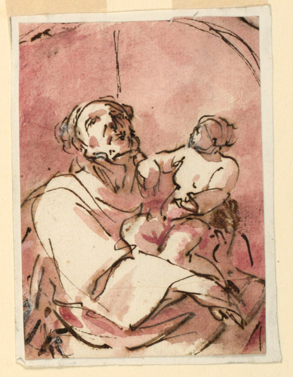 Tanulmány Szent Józsefről, aki a Krisztus-gyermeket hordozza alkotó: Unknown artist