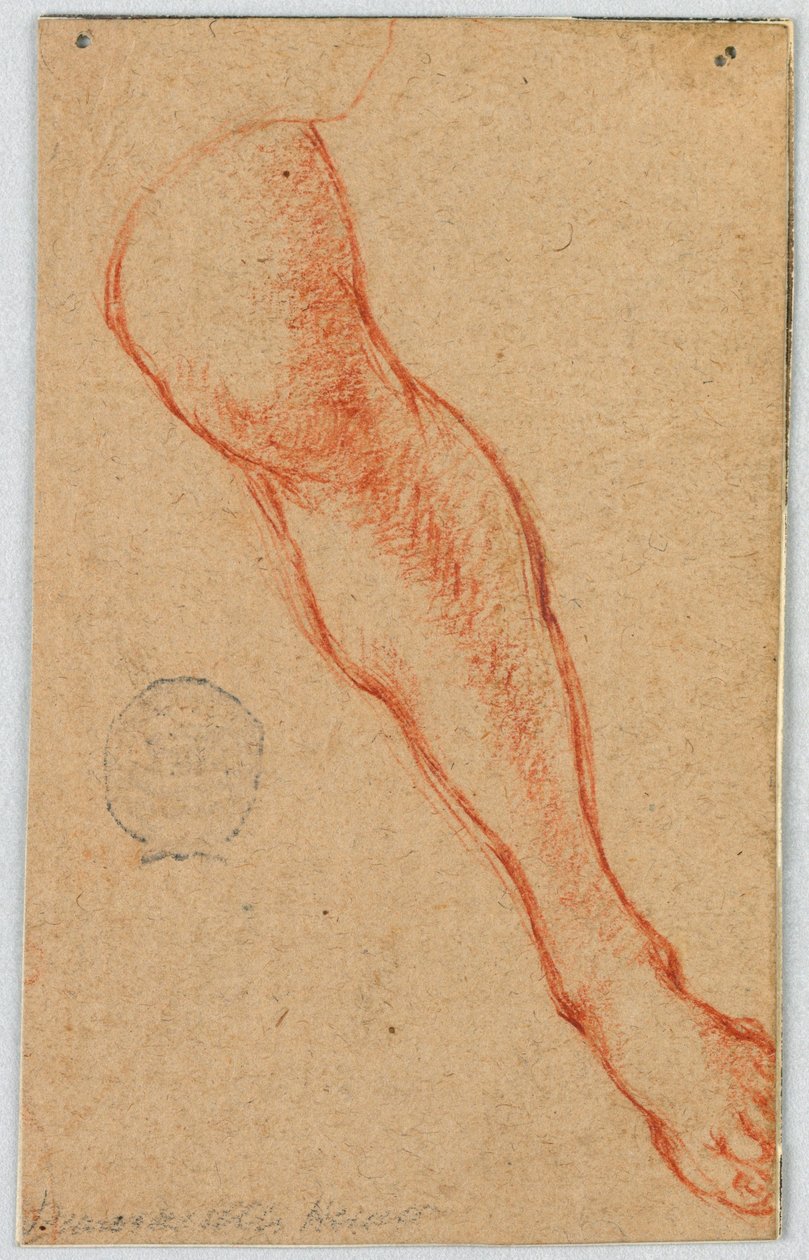 Egy ülő nő bal lábának tanulmányozása alkotó: Unknown artist