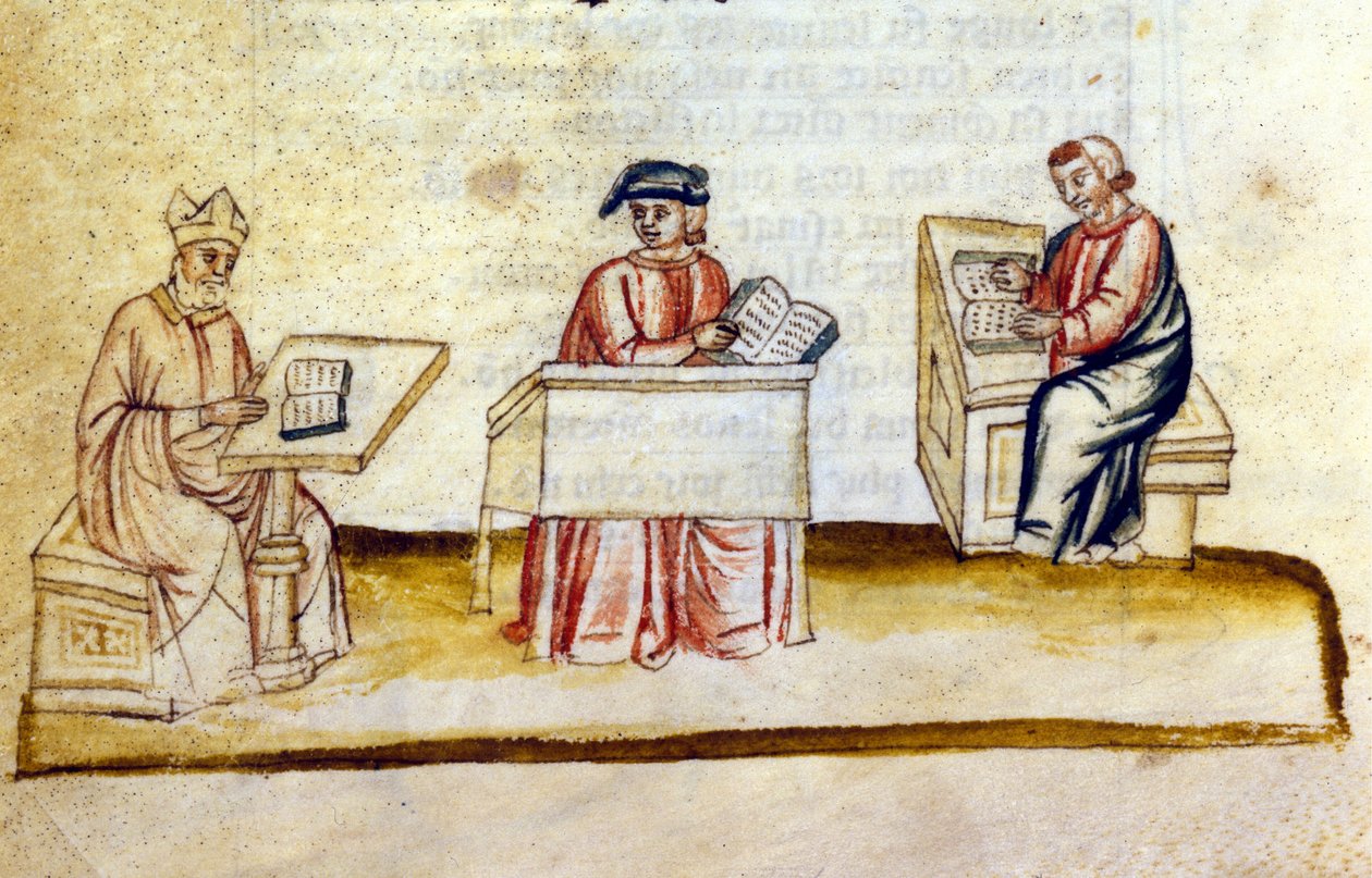 Tanulmányi szoba egy kolostorban. 14. század. Bibl. Nazionale Marciana, Velence. alkotó: Unknown artist