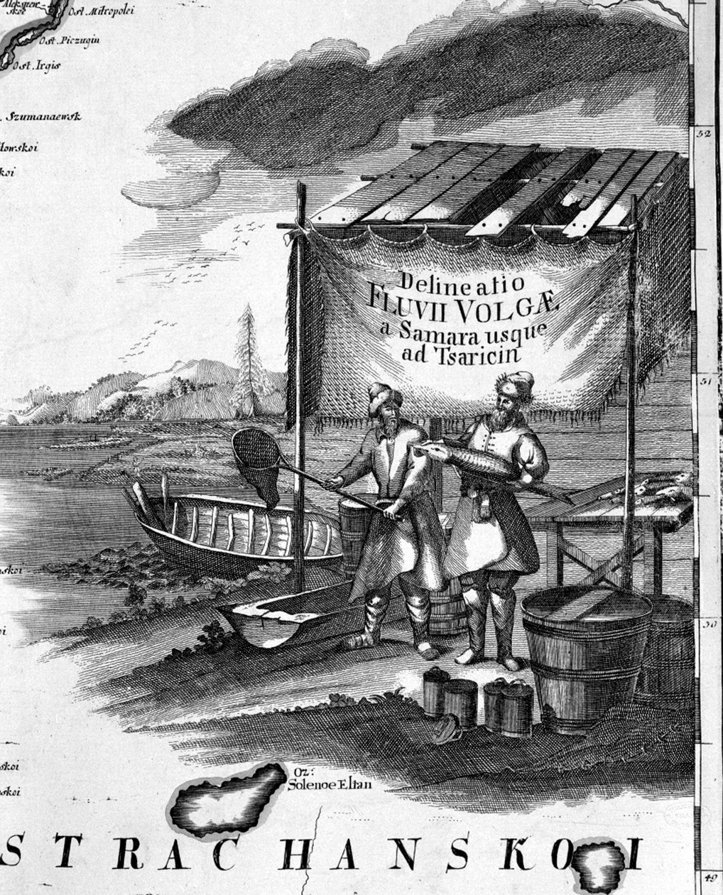 Tokhal halászat a Volgában a 18. században. alkotó: Unknown artist
