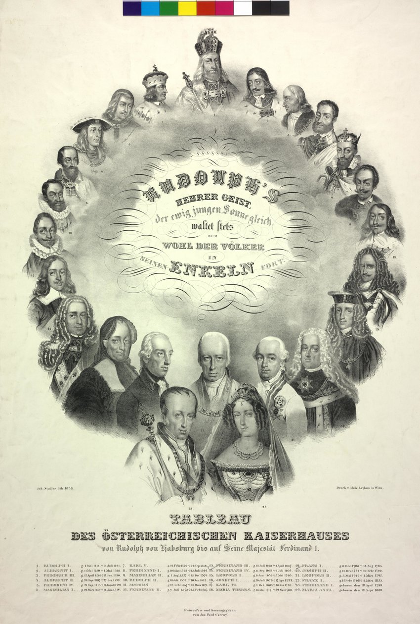Habsburg Rudolf osztrák császári családjának tablója alkotó: Unknown artist