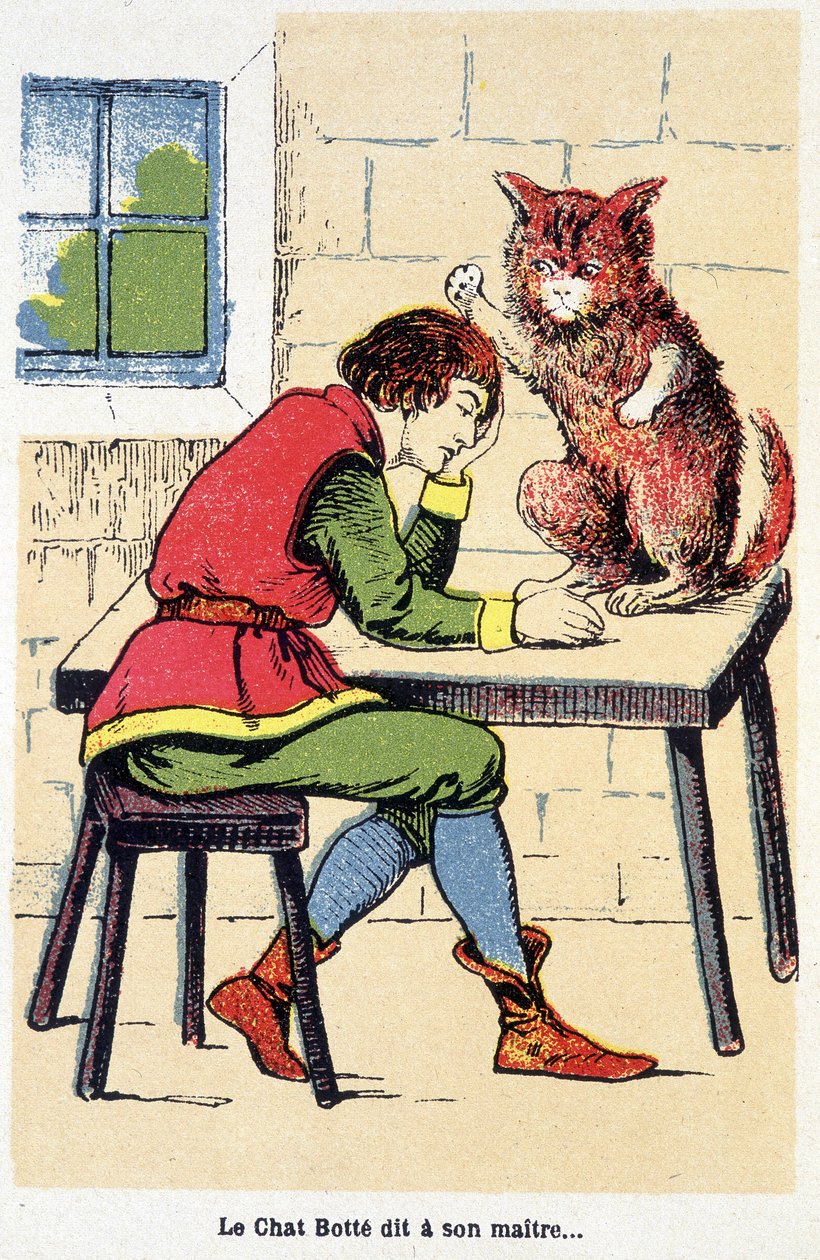 Tale of the Boot Cat: „” A Csizmacska azt mondja a gazdájának... „” sd. 19. század. alkotó: Unknown artist