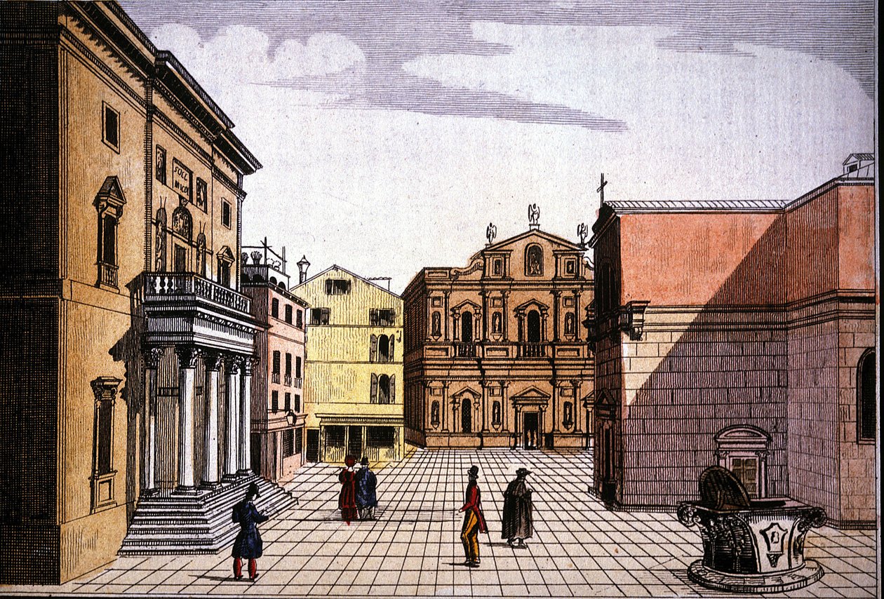 Teatro La Fenice (A Főnix) (színes metszet) alkotó: Unknown artist