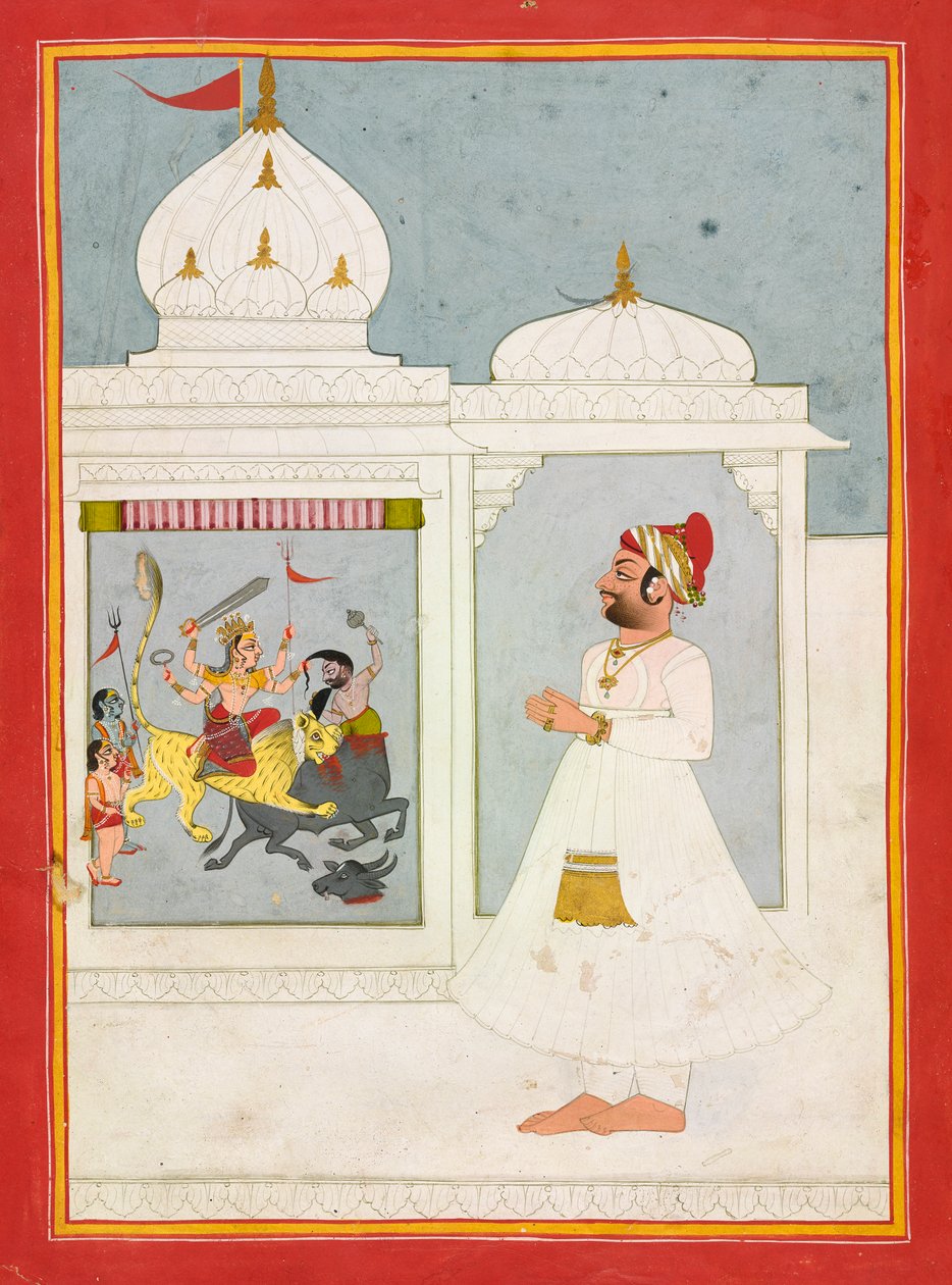 Thakur Ajit Singh az istennőt imádja alkotó: Unknown artist